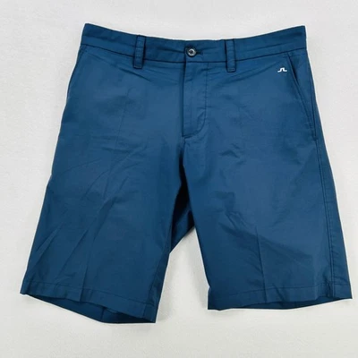 Pantalones Cortos J.Lindeberg Para Hombre 30 Azul Chino Elastizados Golfista Rendimiento Frente Plano Foto 1 de 4