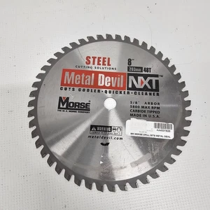 Morse Metal Devil 8" Circular Saw Blade 48T 5/8" Arbor 5800 Max Rpm Carbide Tip - Picture 1 of 8