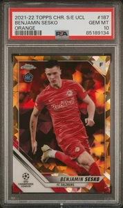 Benjamin Sesko Topps Cromo Zafiro Naranja/50 Novato PSA 10 - Imagen 1 de 2