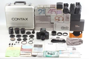[TOP MINT ] Contax G2 Black Rangefinder Film Camera 21,28,45,90mm Lens 200 JAPAN - Picture 1 of 23