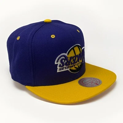 Gorra con cierre a presión de Los Angeles Lakers x Mitchell & Ness al revés con logotipo OSFM Foto 1 de 4
