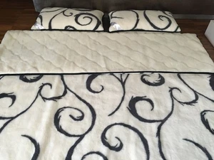 Luxus Wolle Winterlich Bettenset Kaschmir Doppelbett Bettdecke 2 Kissen 45x75 - Picture 1 of 7