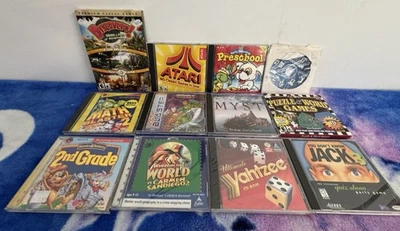 12 PC Kids / Educational Game Lot: Carmen Sandiego/ Math Blaster/ Atari/ Yahtzee - Image 1 of 4