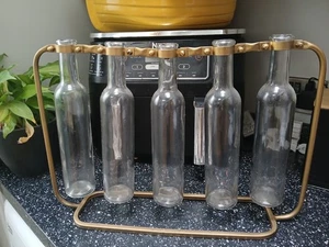 METAL / GLASS INDUSTRIAL STYLE MULTI STAM VASE - Picture 1 of 3