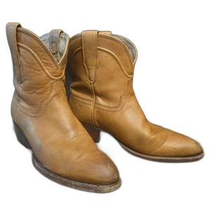 Tecovas The Penny Blonde Leather Western Booties 8B Scotch Goat Distressed  - Picture 1 of 9
