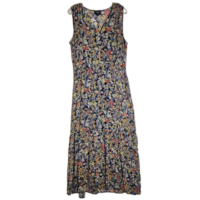 Vestido ECI New York para mujer XL floral sin mangas maxi forrado en capas cuello en V Foto 1 de 4