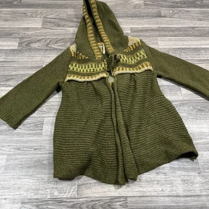 FREE PEOPLE Gretel Swing Wool & Angora Knit Green Cardigan Sweater Girls Size XS - Picture 1 of 6