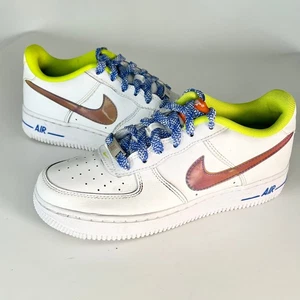 Nike Air Force 1 Low LV8 Sneakers Holographic White Magma Big Kids Youth 4.5 - Picture 1 of 15