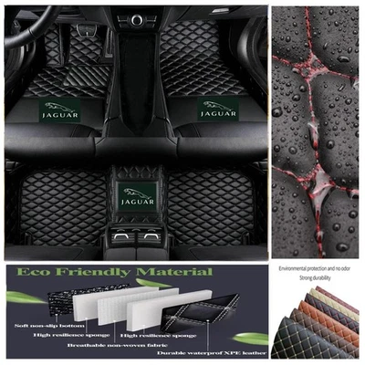 For Jaguar XE XF XJ XK Car Floor Mats Custom Mats Pu Leather Carpets Waterproof Foto 1 de 4
