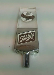 De Colección Schlitz Mango de Grifo de Cerveza Acrílico Globo Logo Cromo Base Bar Pub Coleccionable - Imagen 1 de 5