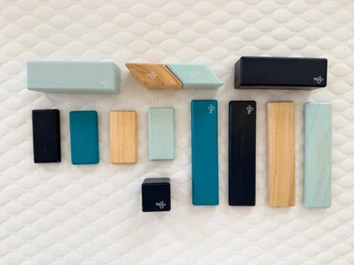 Juego de bloques de construcción de madera magnética azul dinosaurio Tegu Classics 13 piezas Foto 1 de 4