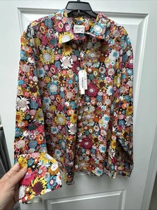 Tuneverse Button Up Hemd Herren 3XL Langarm 70er Cartoon Blumen Fun Neu mit Etikett - Bild 1 von 10