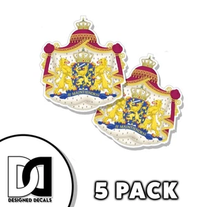 Calcomanía adhesiva escudo de armas holandés vinilo troquelado bandera pegatina 3 pulgadas 5 PACK - Imagen 1 de 3