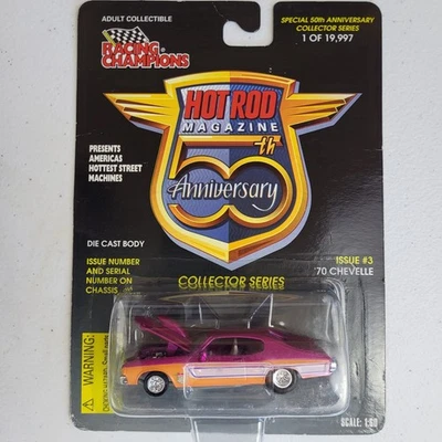 Racing Champions 70 Chevelle Die Cast Car Hot Rod Magazine Issue #3 1:60 Scale - Image 1 of 4
