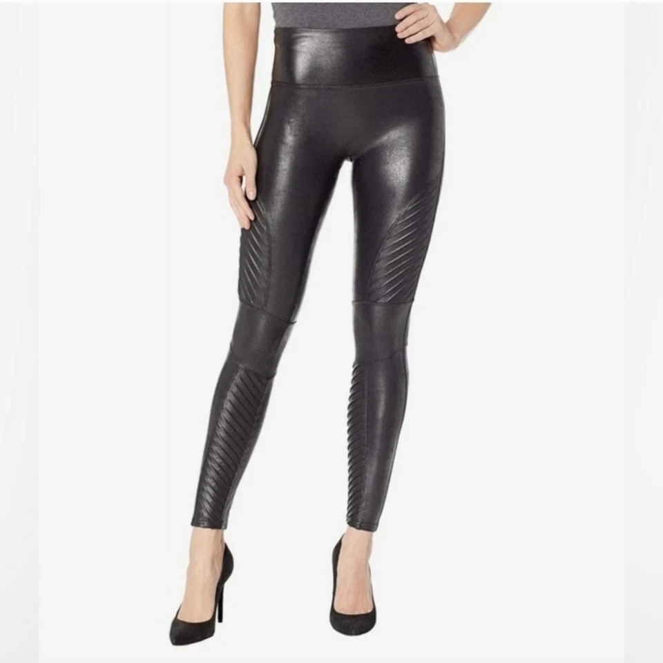 Spanx Faux Leather Moto Leggings M  - Image 1 of 4