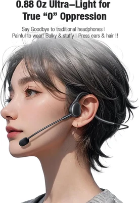 USB Headset with Mic for Pc-Laptop Open Ear Headphones Design Long Wear Computer - Image 1 of 4