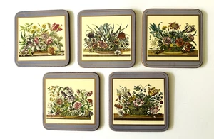 PIMPERNEL Vintage Korkunterlegt Acryl Getränk Untersetzer 4 1/8" Quadratisch (5er Set) UK - Bild 1 von 8