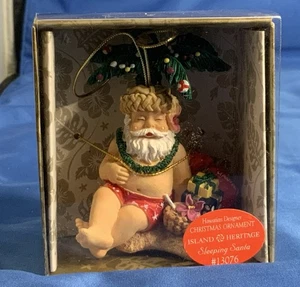 Island Heritage “SLEEPING SANTA” adorno vintage diseñador hawaiano #13076 1999 - Imagen 1 de 5