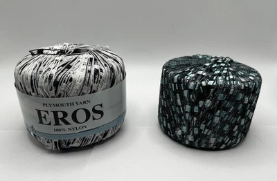 Hilo de escalera Eros Plymouth Italia 100 % nailon 165 yardas 50 gm blanco azul Foto 1 de 3