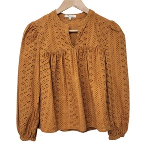 Blusa Madewell Ojales Encaje Talla XS Manga Larga Globo Cottagecore Campesino Boho - Imagen 1 de 9