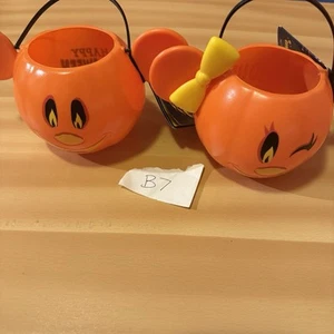 Disney Halloween Pumpkin Mickey Minnie Mouse Buckets Mini Orange Holiday - Picture 1 of 7