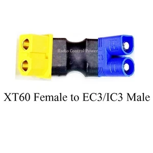 ADAPTADORES RCP (1) ADAPTADOR BATERÍA XT60 HEMBRA A EC3/IC3 MACHO - Imagen 1 de 14