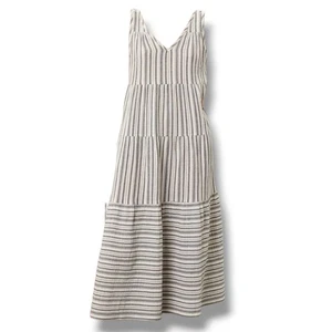 Marine Lagenlook Corinne Doppeltuch Maxikleid 100% Baumwolle Gaze Gr. L weiß schwarz - Bild 1 von 9