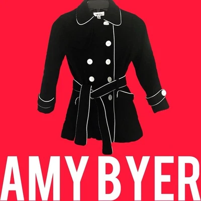 Casaco Amy Byer texturizado preto e branco para meninas adolescentes tamanho P - Imagem 1 de 3