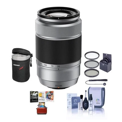 Fujifilm XC 50-230mm f/4.5-6.7 OIS II Lens, Silver w/Filter Kit,Mac Software Kit - Image 1 of 4