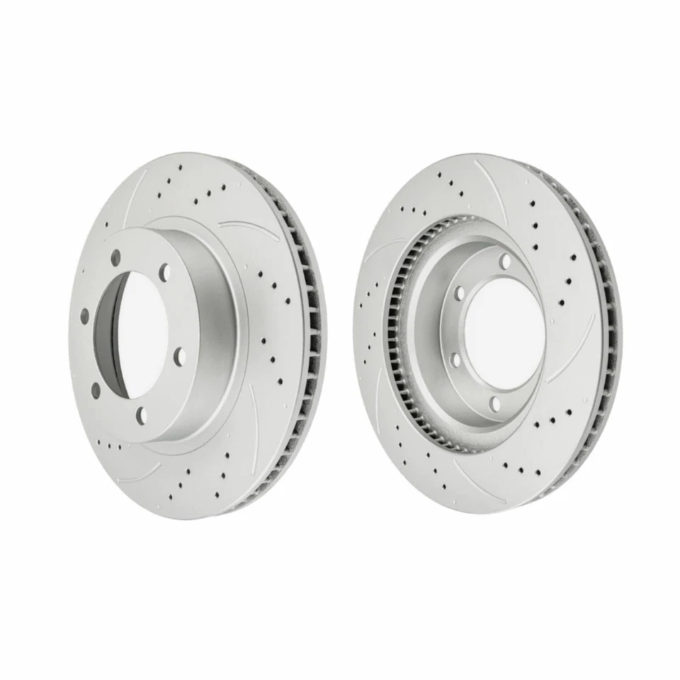 Rotores de freno delanteros perforados y ranurados de 319 mm para Toyota Tacoma 2005-2021 6 tacos Foto 1 de 1