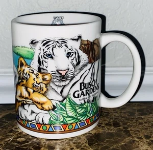 Vintage 1996 Bush Garden Tampa Florida White Tigers Kaffeebecher 8 flüssige Unzen NEU - Bild 1 von 4