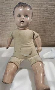 1920er-1930er IDEALE BABY PUPPE MIT BLAUEN Augen öffnen/schließen beschädigt 16 Zoll bezaubernd - Bild 1 von 17