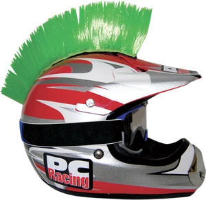 PC RACING PCHMGREEN Helmet Mohawk - Green - Picture 1 of 1