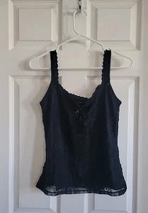 Vintage Express Y2k Black Lace Cami Babydoll top Size Medium Camisole(6) - Picture 1 of 11