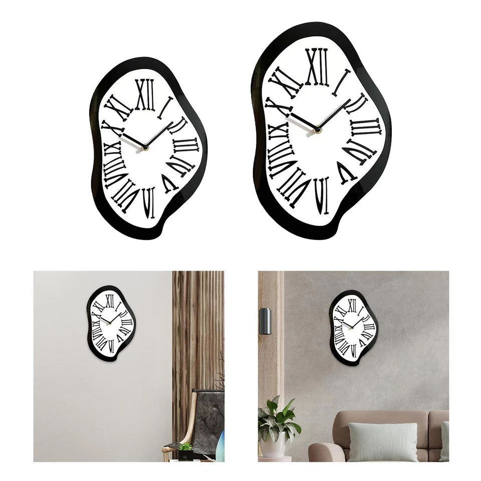 Melting Wall Clock Abstract Funny Wall Clock for Shelf Living Room Shop - Image 1 of 1