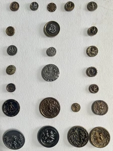 24 Vintage Antique Picture Story Buttons Cupid Is On All Buttons 1/2”-1 1/2” - Picture 1 of 12
