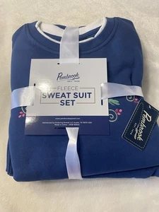 Pembrook Fleece Jogginganzug Set Gr. L Hose & Sweatshirt Rundhals Oberteil Blau Neu - Bild 1 von 12