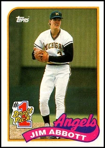 1989 Topps #573 Jim Abbott - #1 Draft Pick RC FREE SHIPPING! - Picture 1 of 2