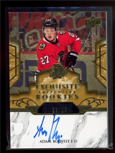 2019 EXQUISITE COLLECTION #R4 ADAM BOQVIST GOLD ROOKIE AUTO /25 - Picture 1 of 3