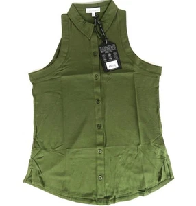 Anatomie Elise Top Green Sleeveless Button Down Collared Women Size Small - Picture 1 of 12