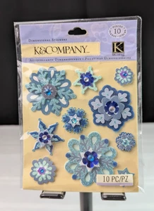 K&Company Snowflake Dimensional Stickers - 10 Pieces NEW - Picture 1 of 2