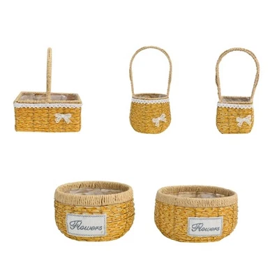 Tote Flower Basket with Handle Portable Organizer Household Storage Supplies - Image 1 of 4