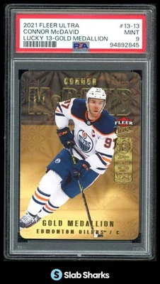 Fleer Ultra 2021 #L 13-13 Connor McDavid Lucky 13 Gold Achievements/100 PSA 9 Foto 1 de 4