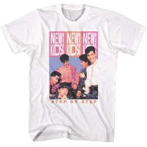 New Kids On The Block Logo Repeat Step By Step Men's T Shirt Dance Pop Music - Picture 1 of 5