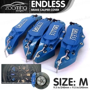 Metal 3D ENDLESS Style Universal Brake Caliper Cover 4x Blue Front Rear 24cm L5 - Picture 1 of 9