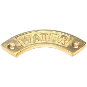 Placa de identificación de cubierta curva AGUA de latón. Punto de llenado de agua para barco. - Imagen 1 de 1