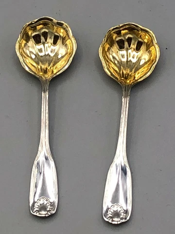 Benjamin Franklin by Towle Sterling Silver pair of Salt Spoons 2 3/8" Cover