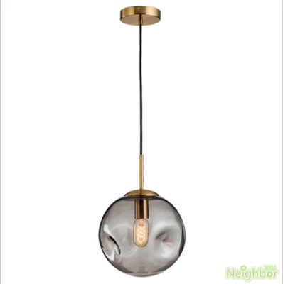 Bola de vidrio cóncavo LED Lámpara colgante Luz de techo Restaurante Iluminación Lámpara de araña Foto 1 de 4