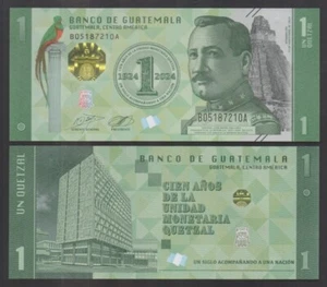GUATEMALA: B612a P#W129a 1 Quetzal 15.11.2023 (2024) Commemorative UNC Banknote. - Picture 1 of 1