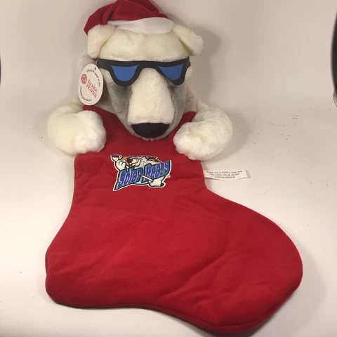 Vintage IHL Hockey ORLANDO SOLAR BEARS Mascot Plush Christmas Stocking NWT Cover